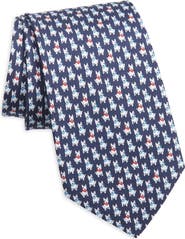 FERRAGAMO Vasco Dog Silk Twill Tie
