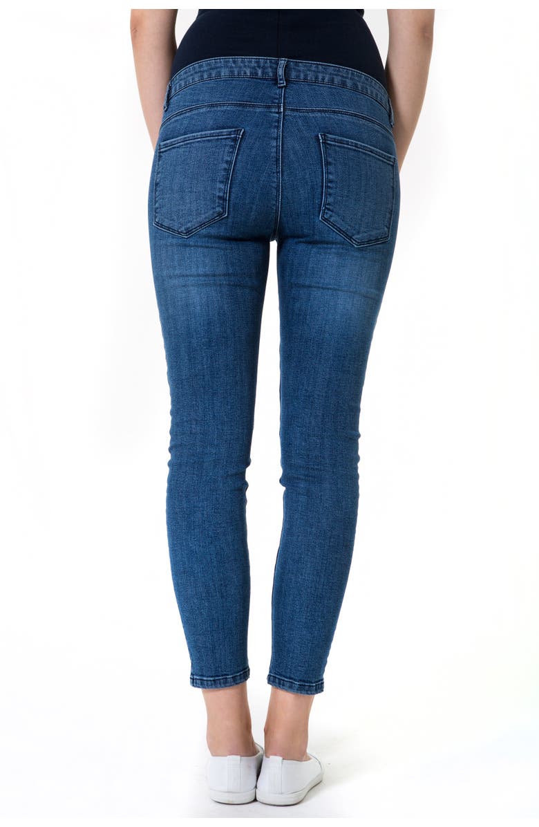 Accouchée Skinny Foldover Waistband Maternity Jeans, Alternate, color, Denim Blue