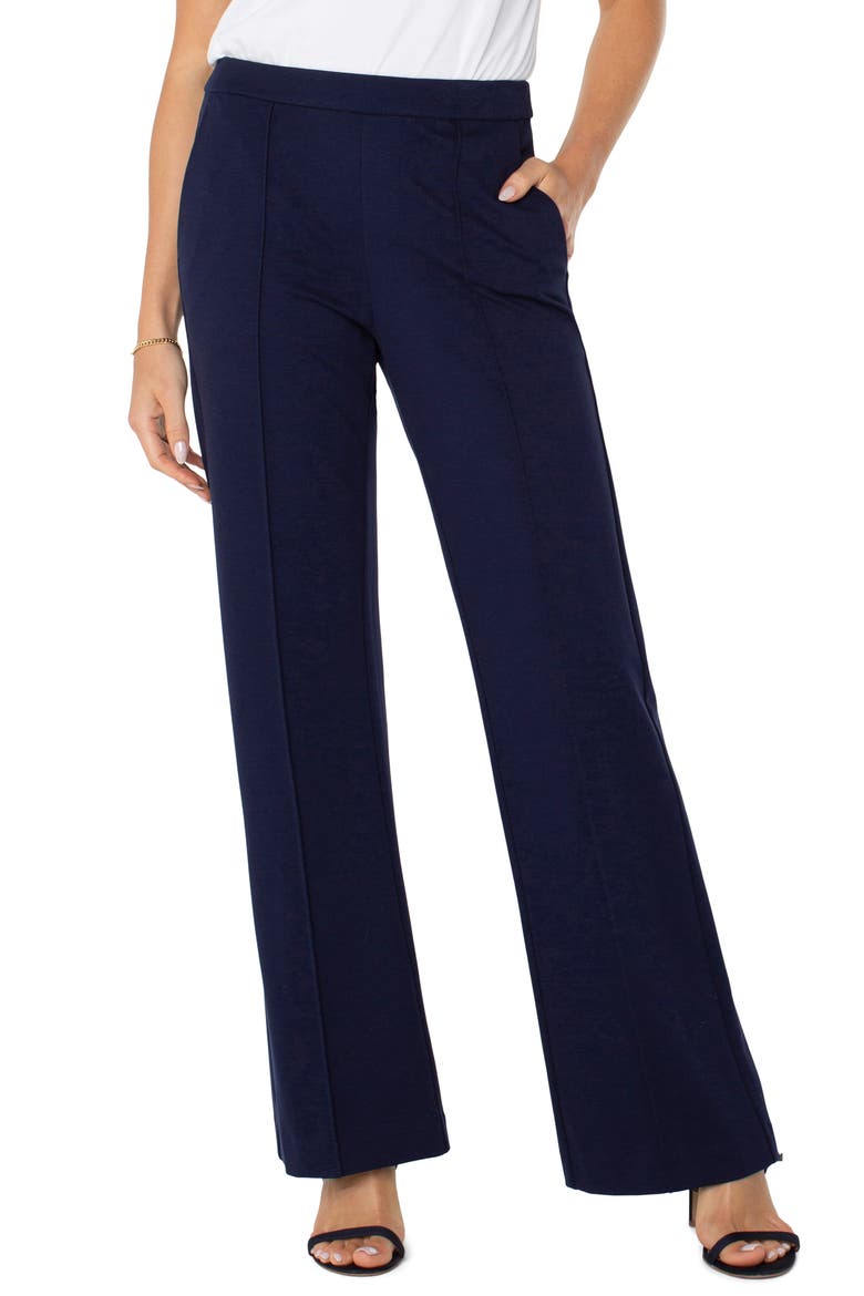 Kayla Wide Leg Pull-On Trousers, Alternate, color, CADET BLUE