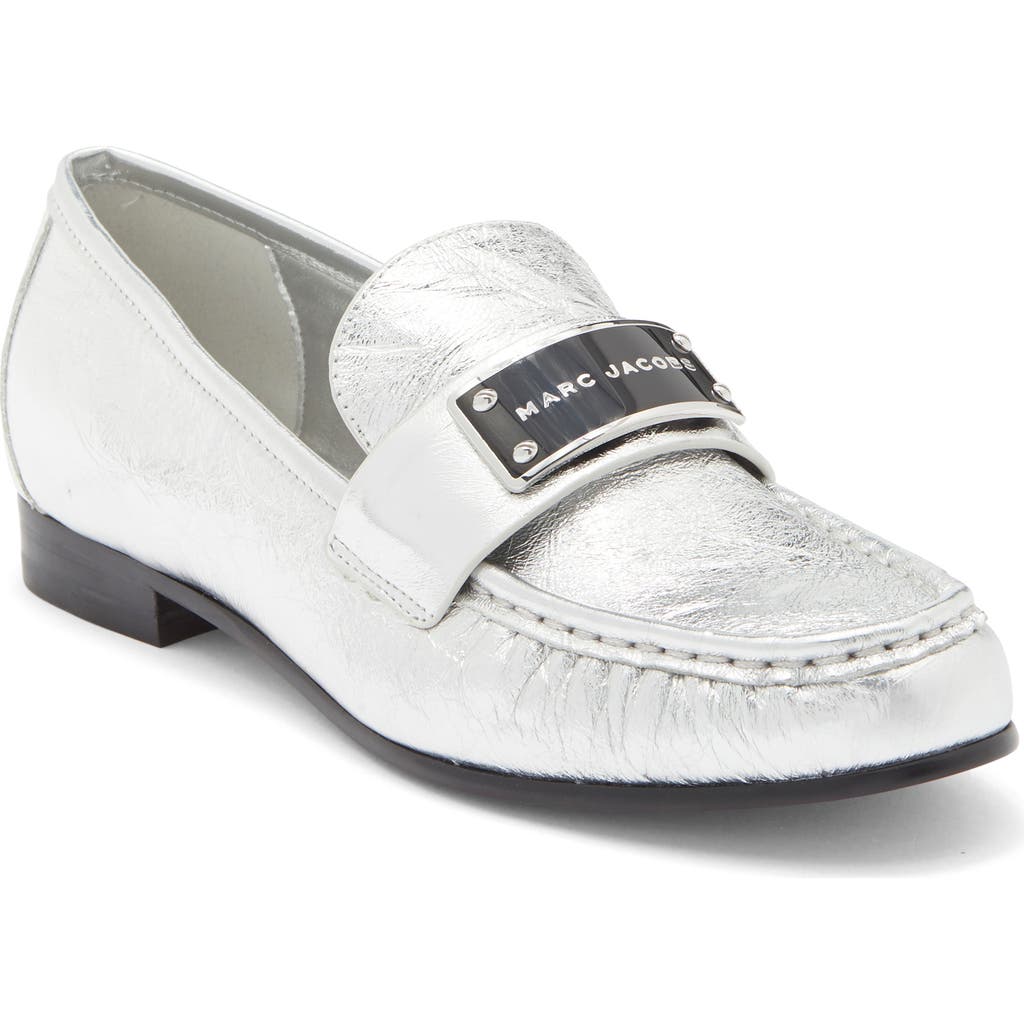 Marc Jacobs The Bold Logo Loafer in Silver at Nordstrom Rack, Size 9Us / 39Eu