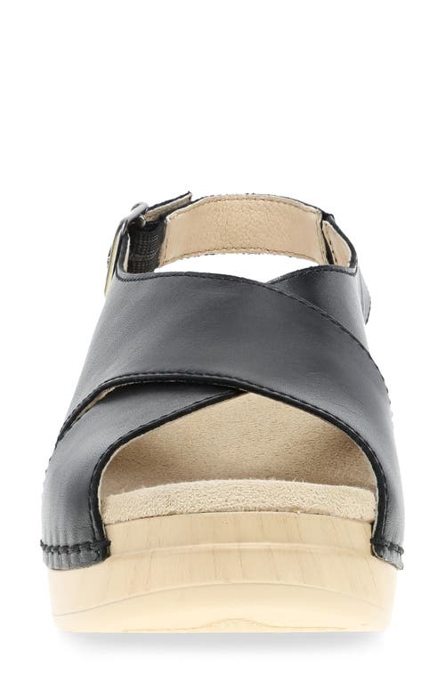 Dansko Sloane Slingback Platform Sandal In Black Calf