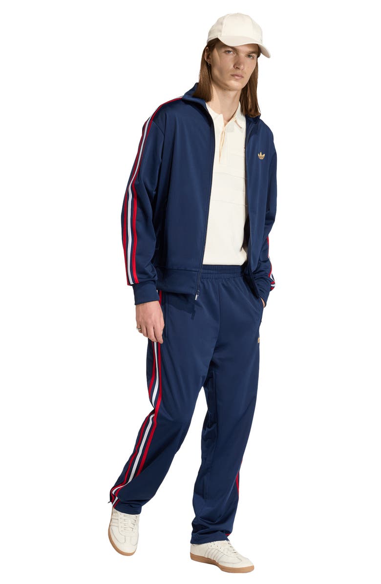 adidas Firebird Recycled Polyester Track Jacket, Alternate, color, Night Indigo/ Scarlet/ White