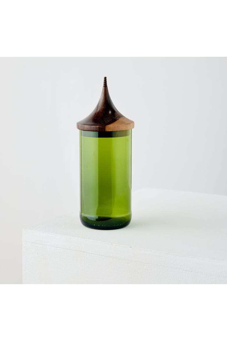 Wooden Topped Green Apothecary Jar, Main, color, Green - Spire