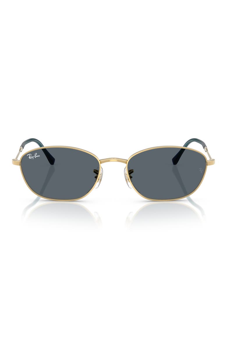 55mm Irregular Oval Sunglasses, Main, color, ARISTA / BLUE