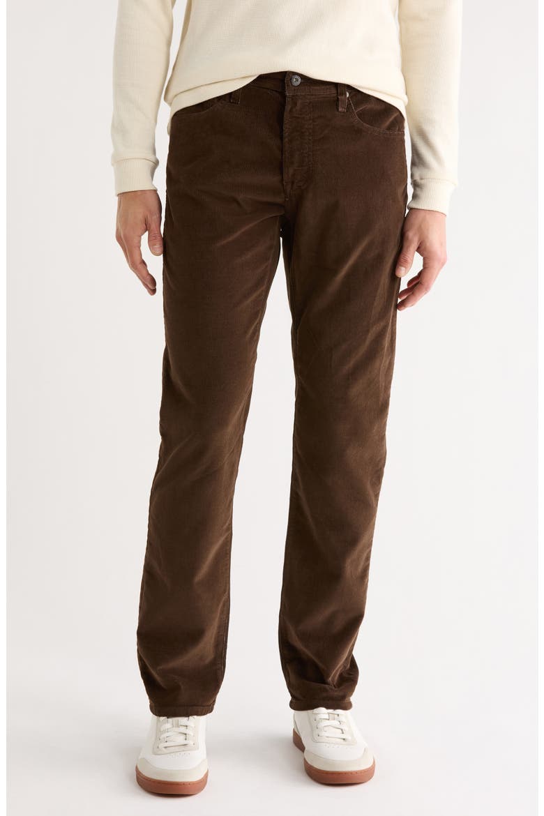 Men's Tellis Slim Fit Corduroy Five Pocket Pants, Main, color, EARTH BROWN
