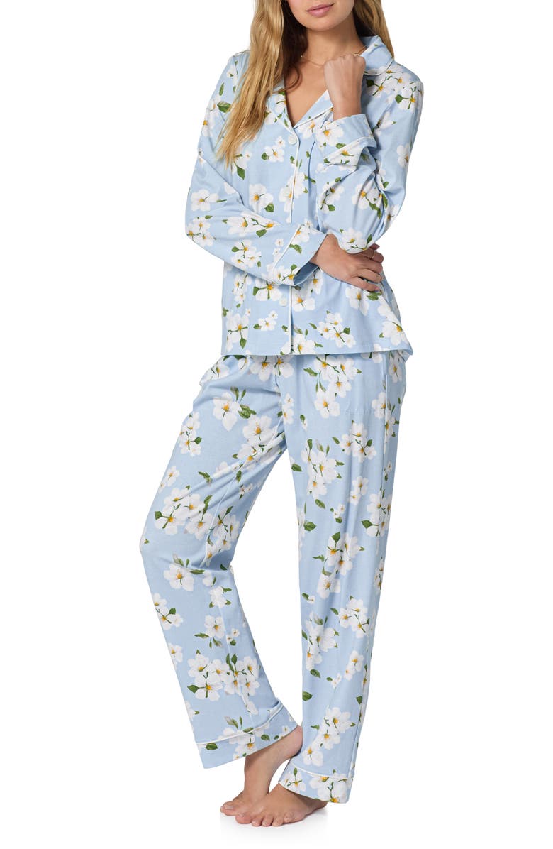 BedHead Pajamas Stretch Cotton Jersey Pajamas, Alternate, color, Magnolia Breeze