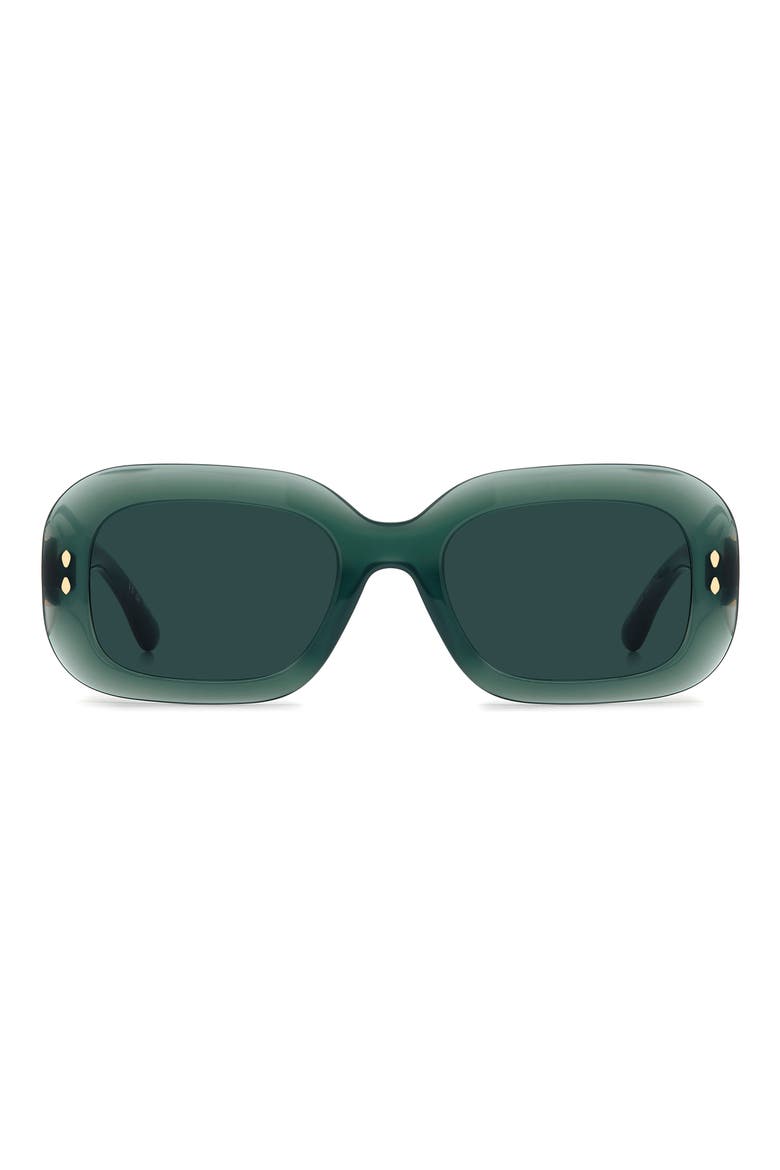 53mm Rectangular Sunglasses, Main, color, GREEN/ BLUE