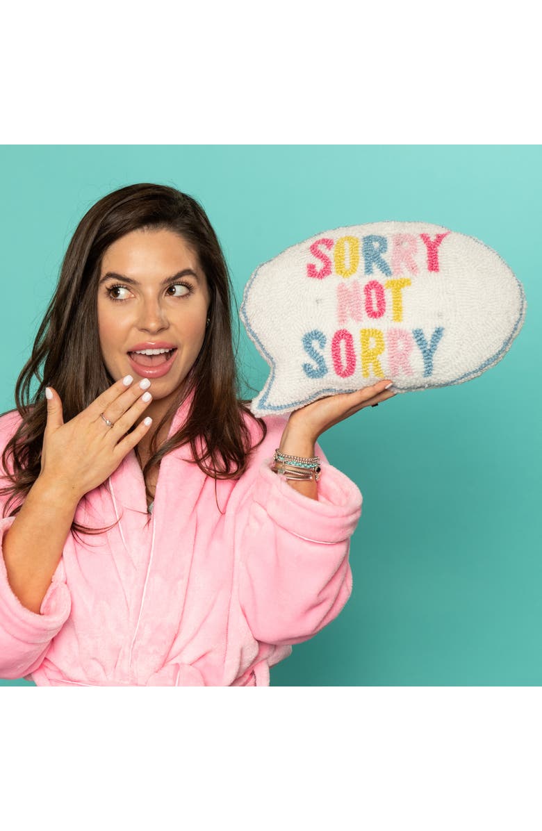 Totalee Gift Sorry Not Sorry Shaped Hook Loop Pillow Polyester White, Alternate, color, White