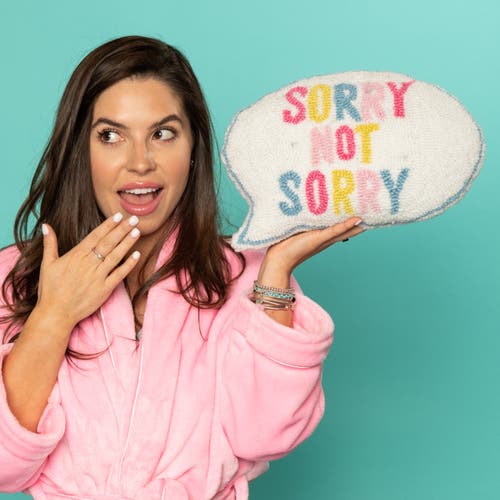 Totalee Gift Sorry Not Sorry Shaped Hook Loop Pillow Polyester White In Multi