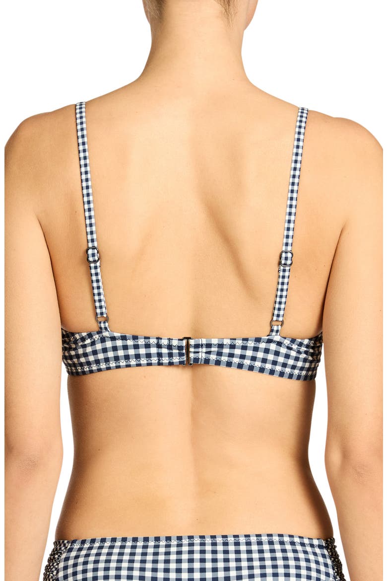 Brigitte Tie Front Underwire Bikini Top, Alternate, color, NAVY/ CREAM