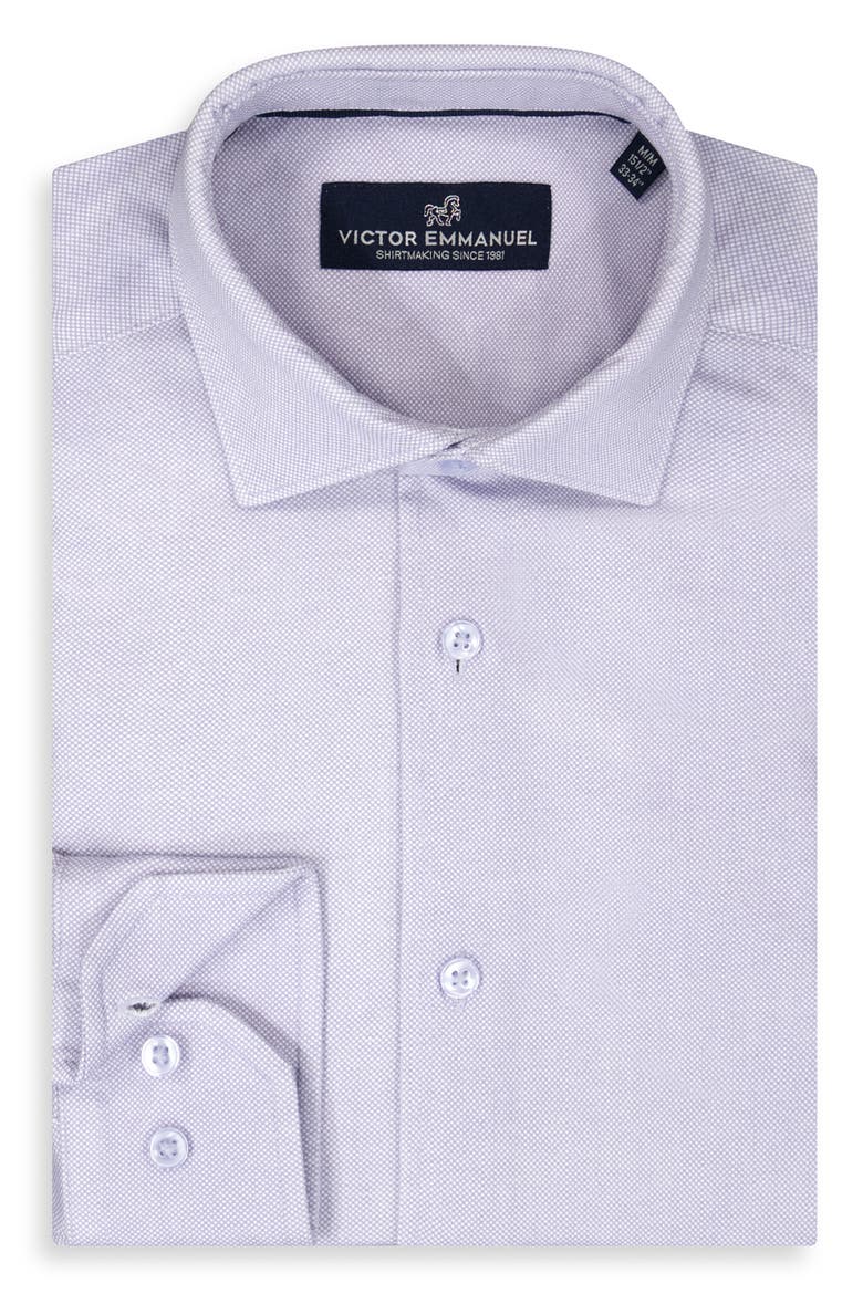 Regular Fit Pin Dot Knit Cotton Dress Shirt, Alternate, color, LIGHT BLUE