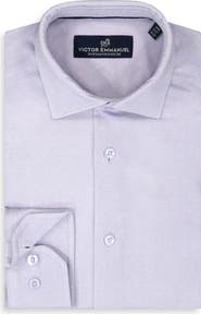 Victor Emmanuel Regular Fit Pin Dot Knit Cotton Dress Shirt