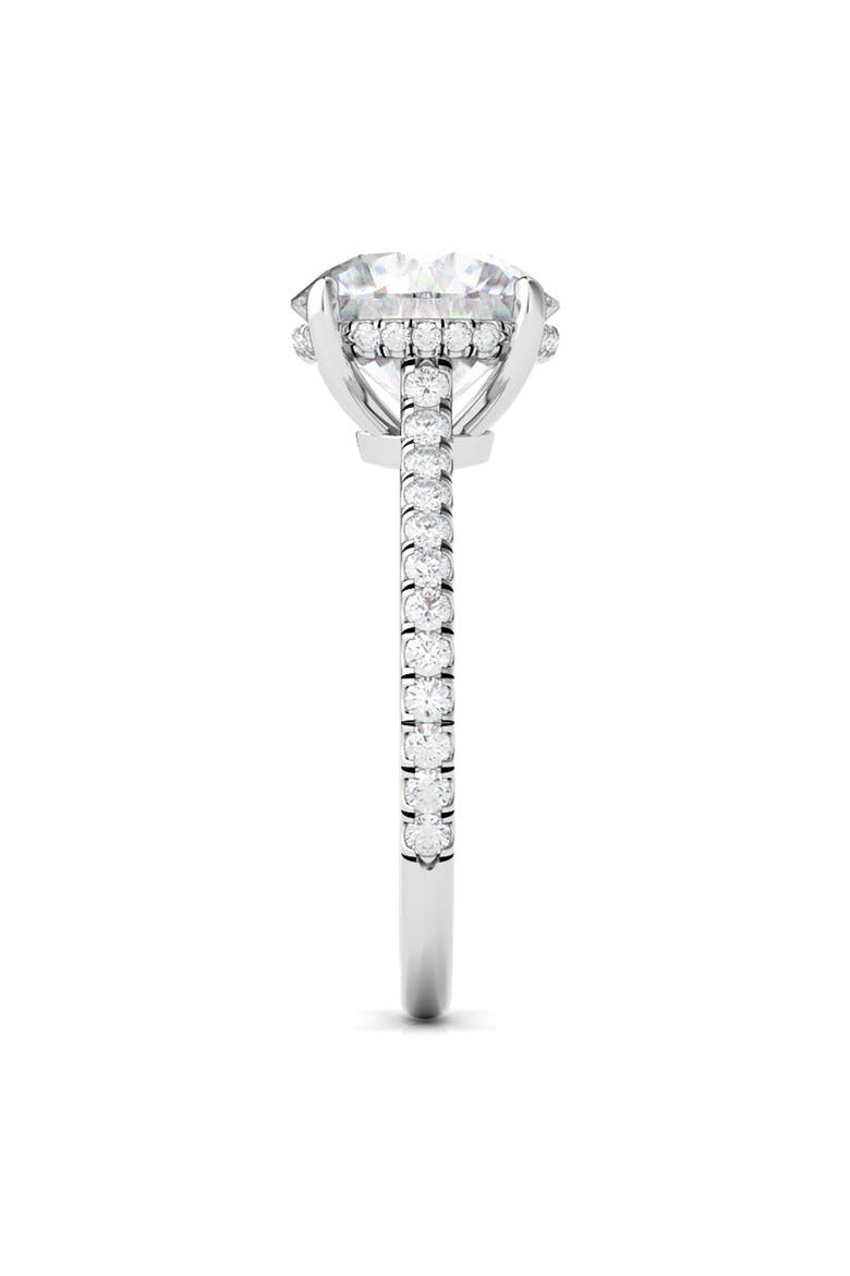 Round Brilliant Cut Pavé Lab Grown Diamond Ring, Alternate, color, 2.50 CTW 18K WHITE GOLD