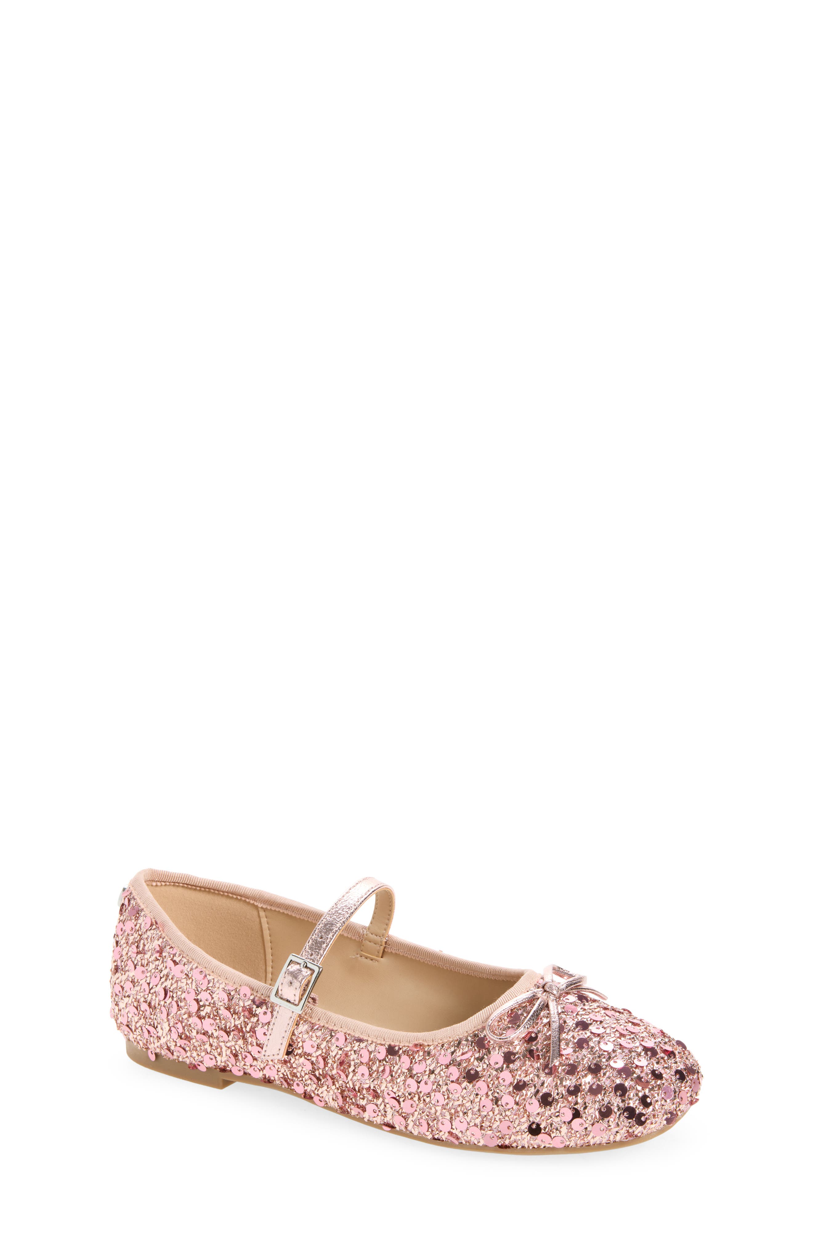 Kids' Sparklin Mary Jane Flat, Main, color, LT PINK PAILLETES/ MTLC