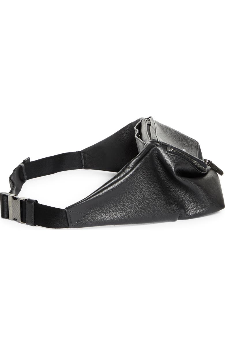 Christian Louboutin Stoic Calfkskin Leather Belt Bag, Alternate, color, Black
