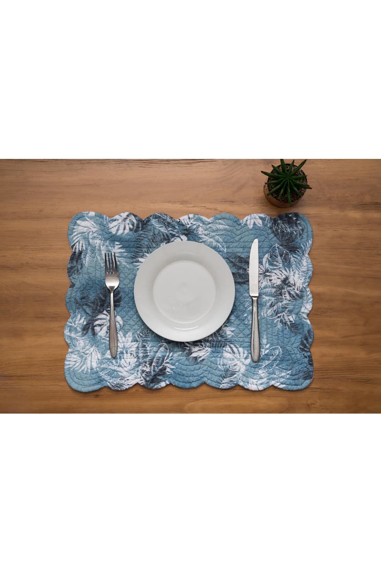 Bruno Palms Placemats Set of 6, 13" x 19", Alternate, color, White