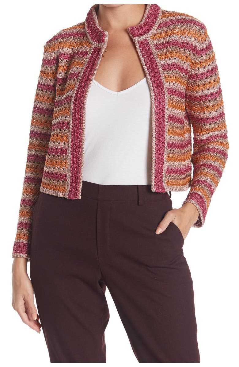 M Missoni Stripe Knit Crop Jacket, Main, color, 