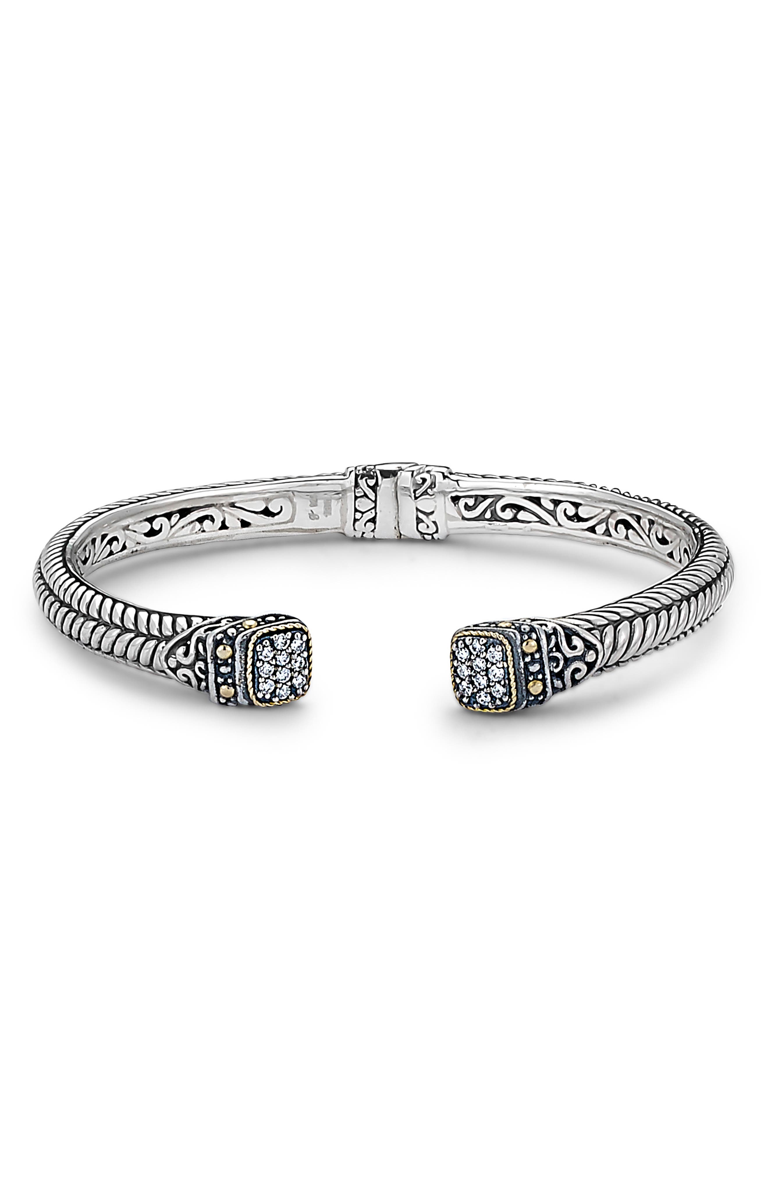 SAMUEL B. Woven Pavé Tipped Bangle