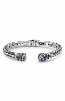 Woven Pavé Tipped Bangle