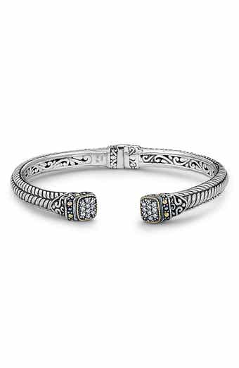 Woven Pavé Tipped Bangle