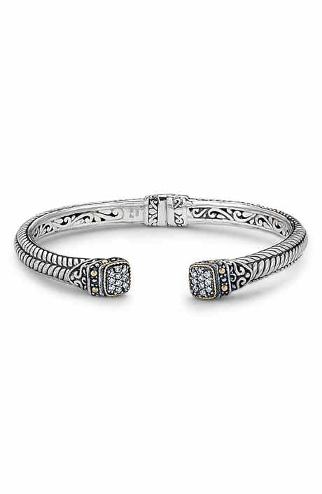 SAMUEL B. Woven Pavé Tipped Bangle