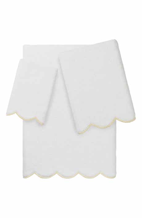 Adornia Scallop 3-Piece Towel Set