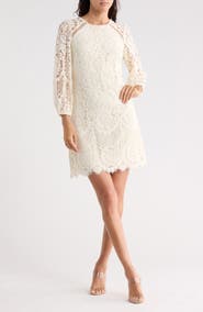 Vince Camuto Raglan Long Sleeve Lace Dress