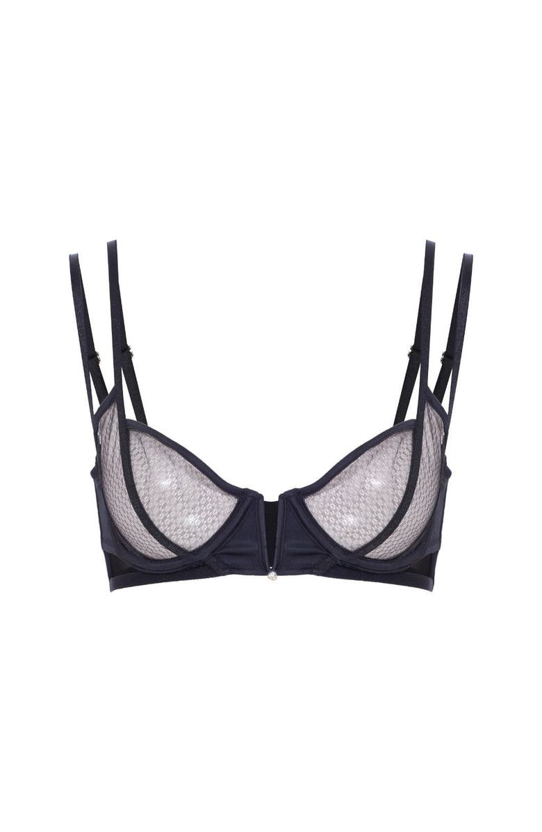 House Of Silk Reina Tulle Decollete Bra, Alternate, color, Black