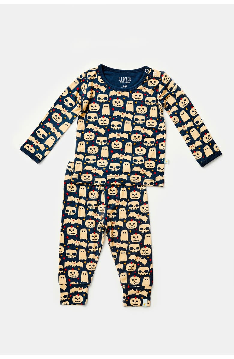 Clover Baby & Kids Long Sleeve Pajama Set - Halloween Skeletons, Main, color,