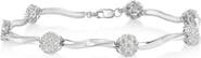 Haus of Brilliance Silver 1.0 cttw Miracle-Set Diamond 7 Stone Floral Cluster Link Bracelet