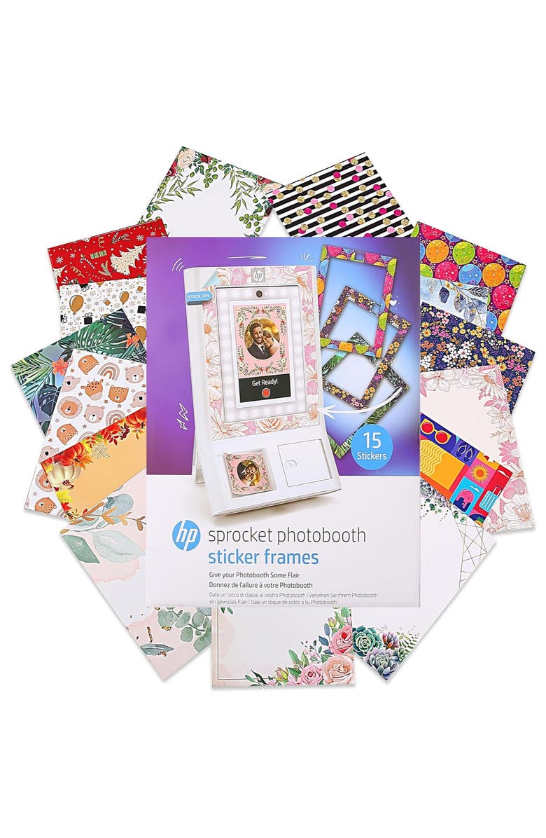 HP Decorative Stickers Frames, Custom Adhesive Frame Stickers Only for the HP Sprocket Photobooth, Main, color, White