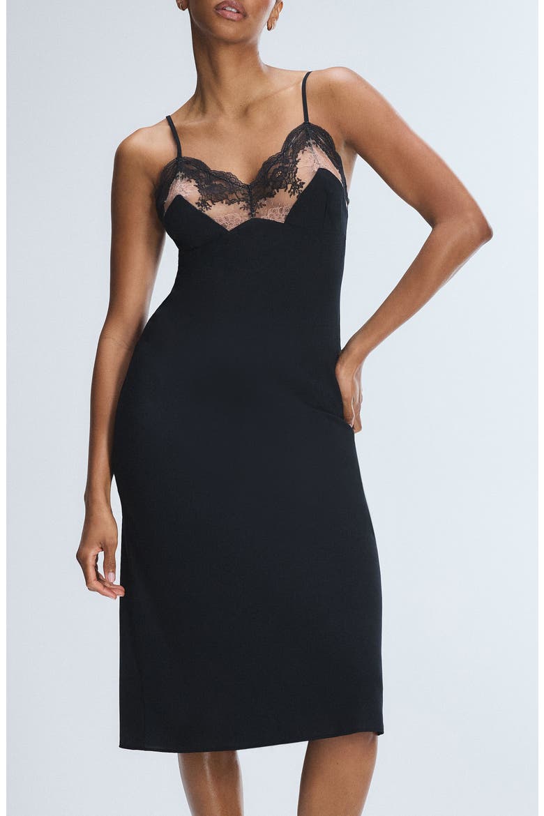Lacestruck Sleep Slipdress, Main, color, TIRAMISU TAN/ BLACK CAVIAR