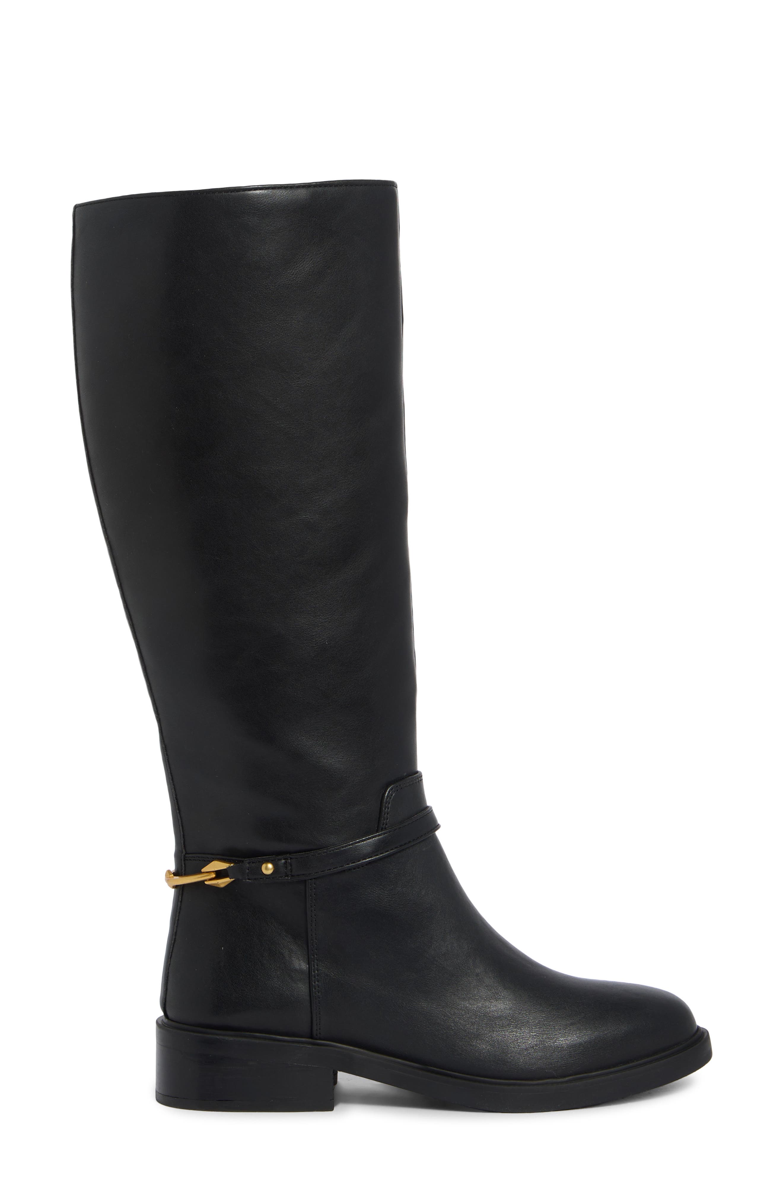 Adria Faux Leather Knee High Boot, Alternate, color, BLACK