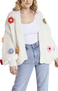 SAACHI Chunky Floral Crochet Cardigan