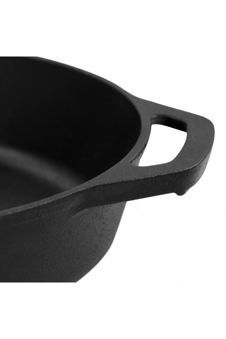 12 Inch Round Preseasoned Cast Iron Frying Pan, Alternate, color, Black