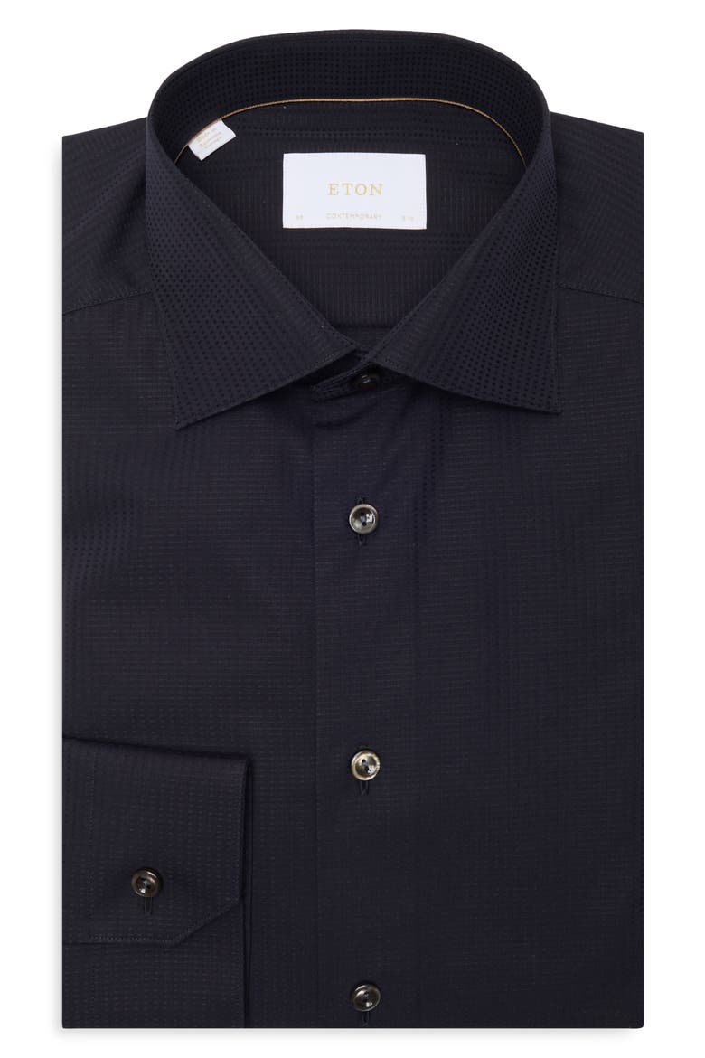 Contemporary Fit Cotton Dress Shirt, Alternate, color, BLACK
