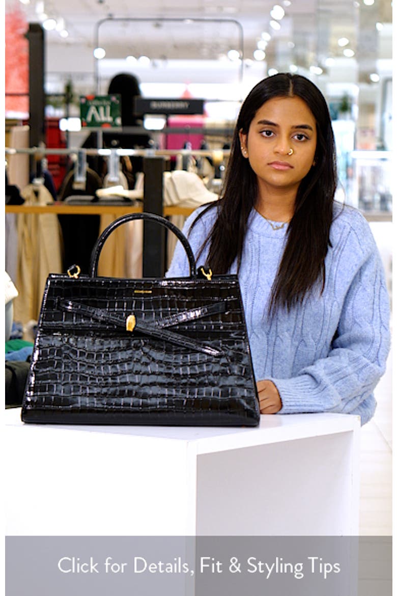 Large Dash Croc Embossed Leather Tote video