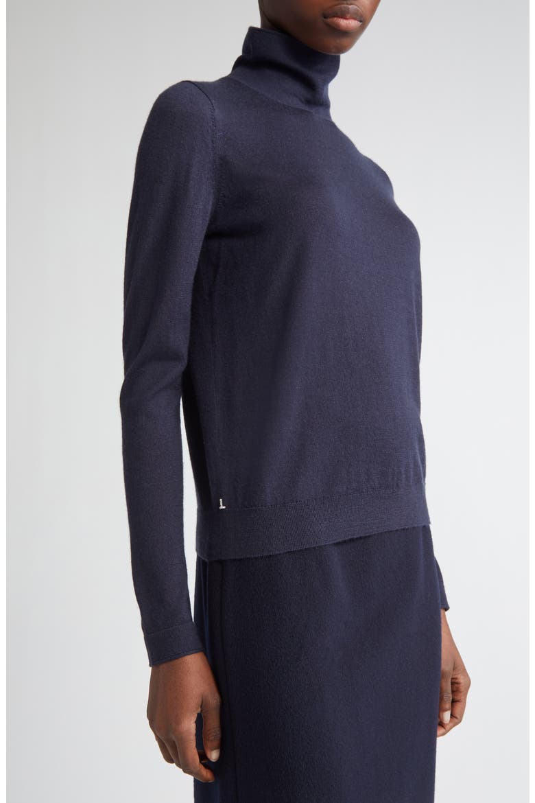 Fine Gauge Cashmere Turtleneck Sweater, Alternate, color, INK