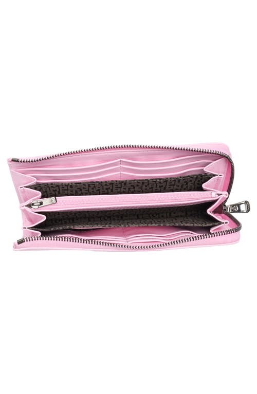 Longchamp Le Pilage Cuir Zip Wallet In Pink