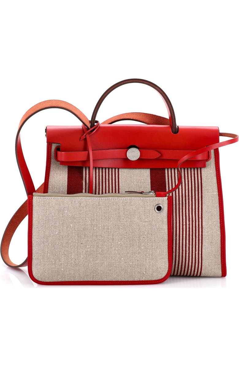 Pre-Owned Hermes Herbag Zip H Vibration Toile and Leather 31, Alternate, color, Rouge Piment