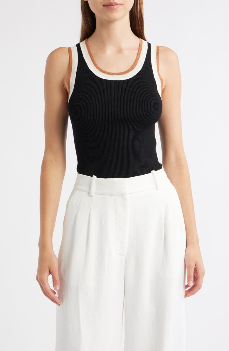 MANGO Crochi Rib Tank Top, Main, color,
