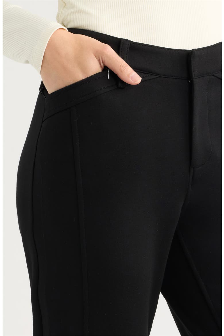High Waist Straight Leg Pants, Alternate, color, BLACK
