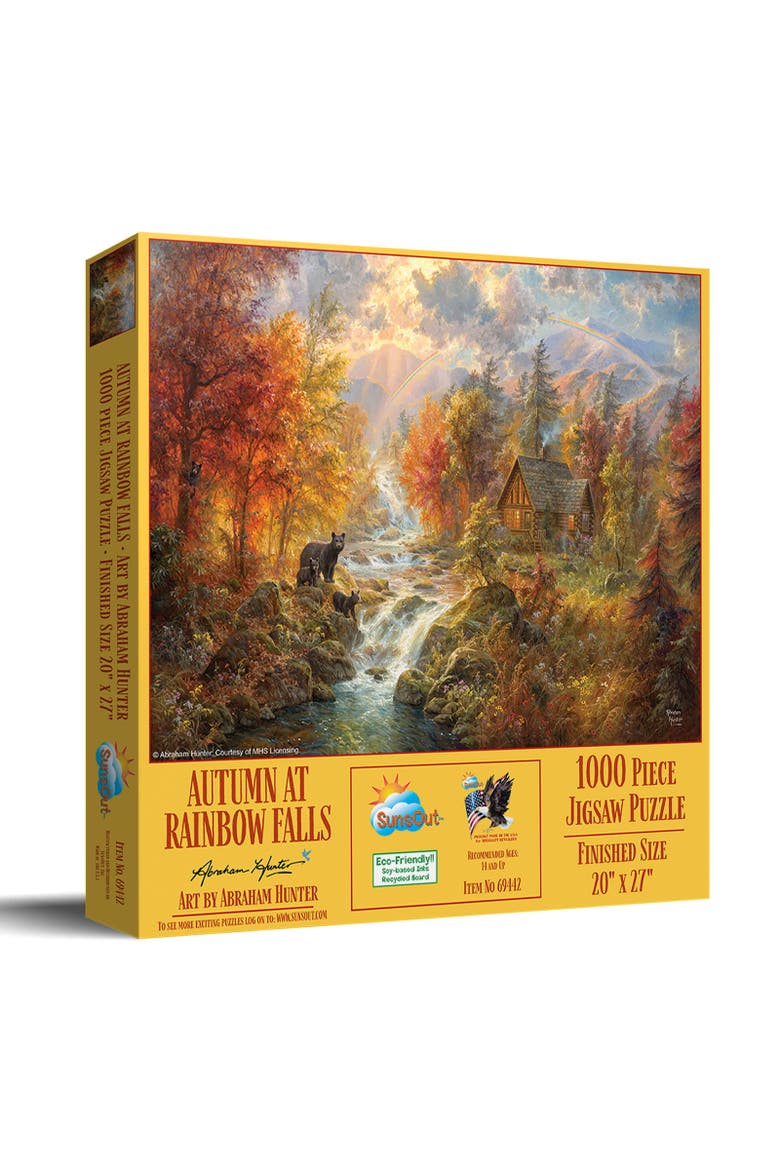 Autumn at Rainbow Falls 1000 piece Jigsaw Puzzle for Adults, Main, color, Multicolor