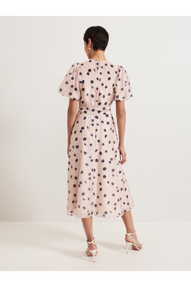 Nicola Ruffle-Front Midi Dress, Alternate, color, Pale Pink