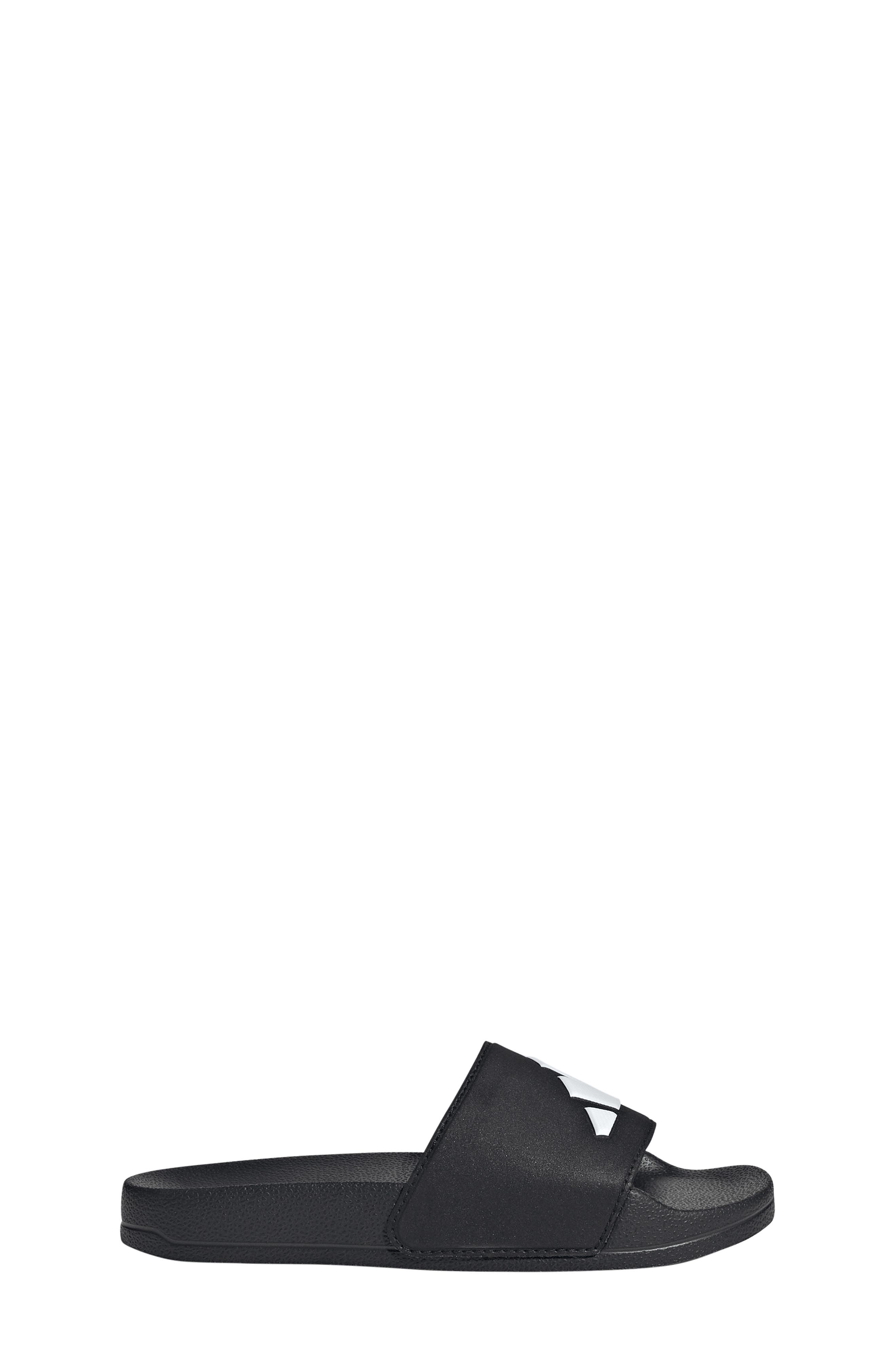Kids' Adilette Slide Sandal, Alternate, color, CORE BLACK/ FOOTWEAR WHITE