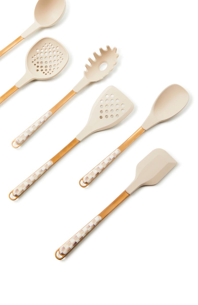 MACKENZIE CHILDS Mocha Check Utensil Caddy Set, Alternate, color, Mocha