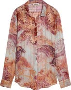 Desigual Embroidered Stripe Button-Up Top