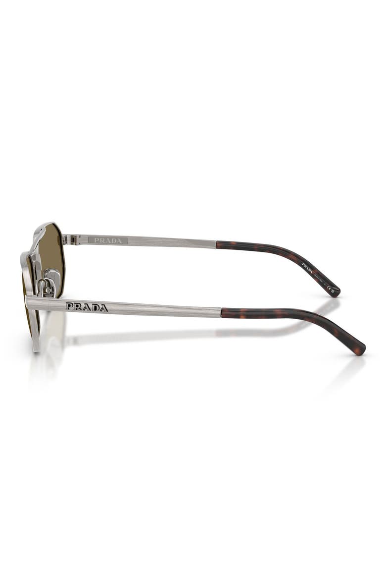 55mm Irregular Sunglasses, Alternate, color, SATIN GUNMETAL / LIGHT BROWN