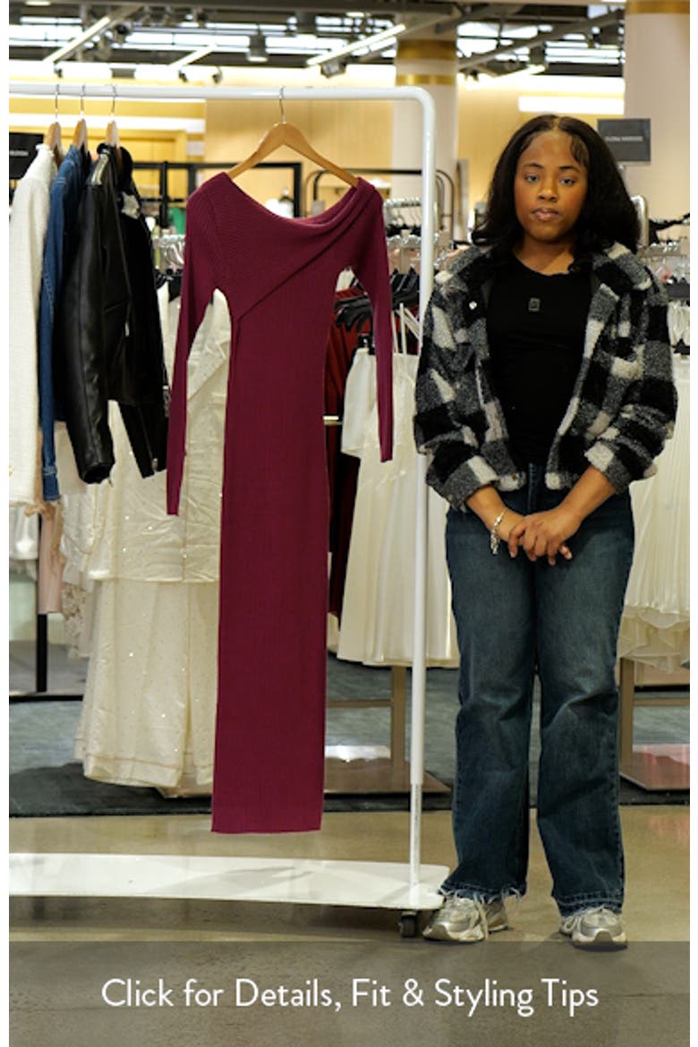 Cammie One-Shoulder Long Sleeve Sweater Dress video