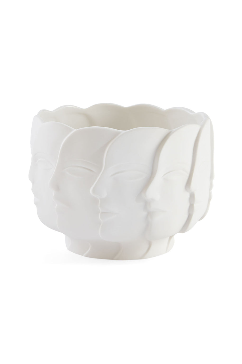 Dora Maar Radial Decorative Bowl, Main, color, White